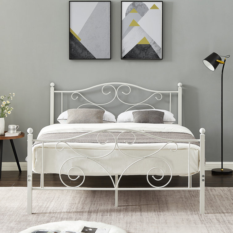 White metal deals full bed